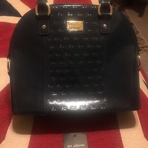 St. John Collection Navy Blue Patent Bag